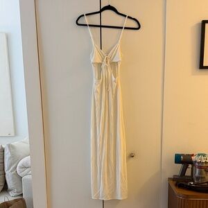 L Space Sleeveless White Tie-Front Maxi Dress